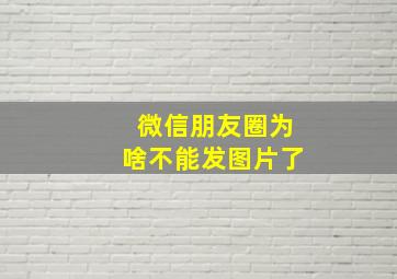 微信朋友圈为啥不能发图片了