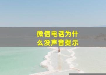 微信电话为什么没声音提示