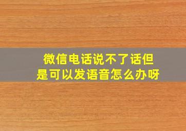 微信电话说不了话但是可以发语音怎么办呀