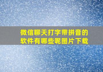 微信聊天打字带拼音的软件有哪些呢图片下载