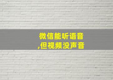 微信能听语音,但视频没声音