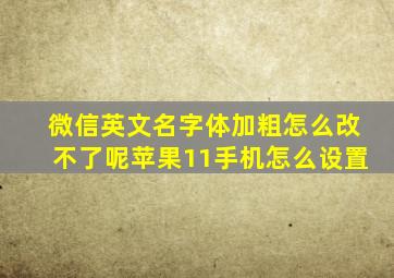 微信英文名字体加粗怎么改不了呢苹果11手机怎么设置