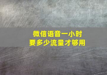 微信语音一小时要多少流量才够用