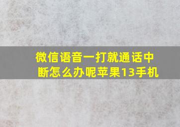 微信语音一打就通话中断怎么办呢苹果13手机