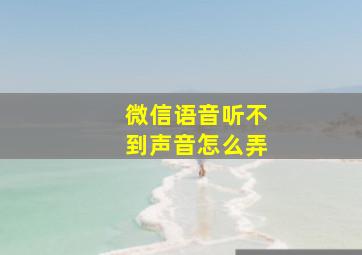 微信语音听不到声音怎么弄