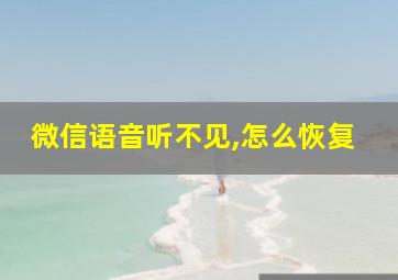 微信语音听不见,怎么恢复