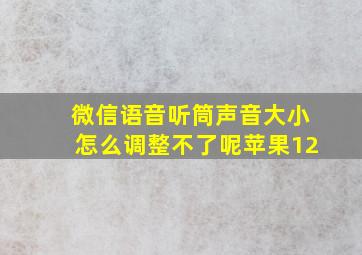 微信语音听筒声音大小怎么调整不了呢苹果12