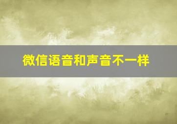 微信语音和声音不一样