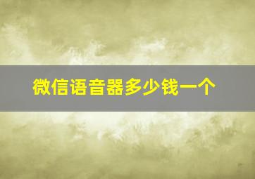 微信语音器多少钱一个