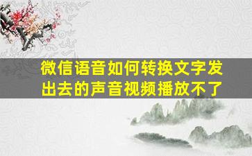 微信语音如何转换文字发出去的声音视频播放不了