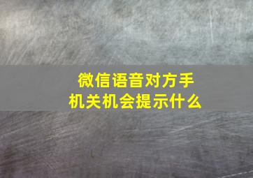 微信语音对方手机关机会提示什么