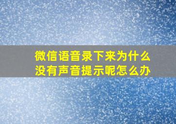 微信语音录下来为什么没有声音提示呢怎么办