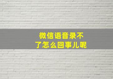 微信语音录不了怎么回事儿呢