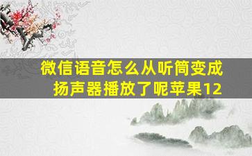 微信语音怎么从听筒变成扬声器播放了呢苹果12