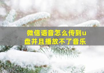 微信语音怎么传到u盘并且播放不了音乐