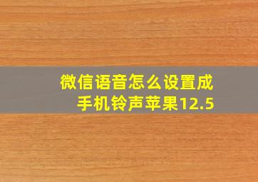 微信语音怎么设置成手机铃声苹果12.5