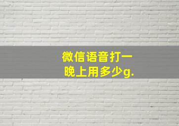 微信语音打一晚上用多少g.