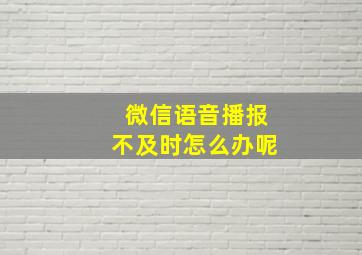 微信语音播报不及时怎么办呢