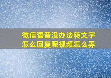 微信语音没办法转文字怎么回复呢视频怎么弄