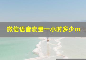 微信语音流量一小时多少m