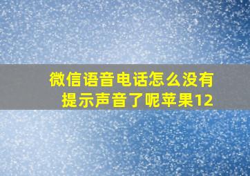 微信语音电话怎么没有提示声音了呢苹果12