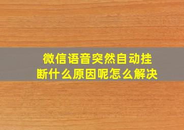 微信语音突然自动挂断什么原因呢怎么解决