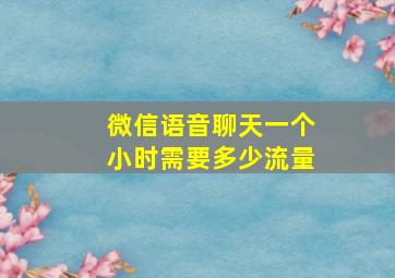 微信语音聊天一个小时需要多少流量