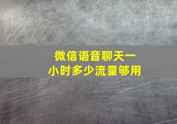 微信语音聊天一小时多少流量够用