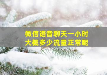 微信语音聊天一小时大概多少流量正常呢