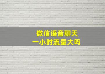 微信语音聊天一小时流量大吗