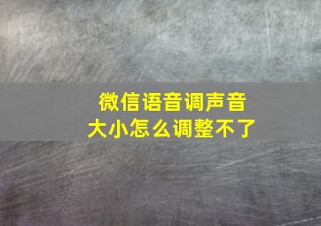 微信语音调声音大小怎么调整不了