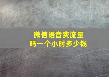 微信语音费流量吗一个小时多少钱