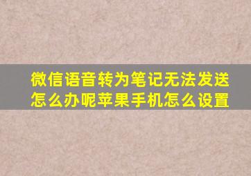 微信语音转为笔记无法发送怎么办呢苹果手机怎么设置