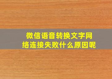 微信语音转换文字网络连接失败什么原因呢