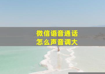 微信语音通话怎么声音调大