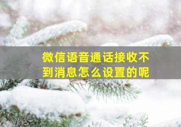 微信语音通话接收不到消息怎么设置的呢