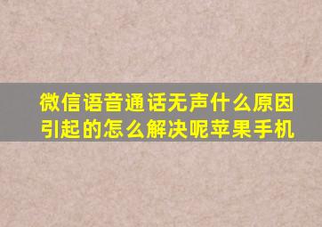 微信语音通话无声什么原因引起的怎么解决呢苹果手机