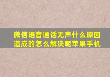 微信语音通话无声什么原因造成的怎么解决呢苹果手机