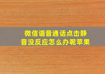 微信语音通话点击静音没反应怎么办呢苹果