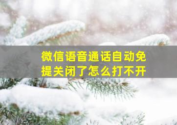 微信语音通话自动免提关闭了怎么打不开