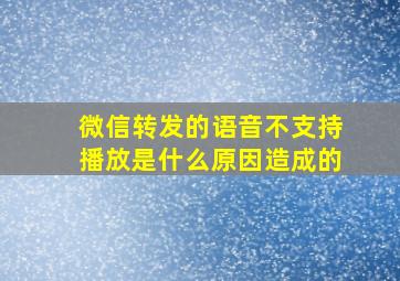 微信转发的语音不支持播放是什么原因造成的