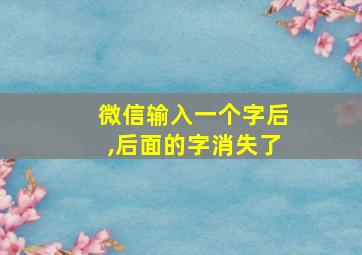 微信输入一个字后,后面的字消失了