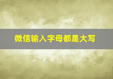 微信输入字母都是大写