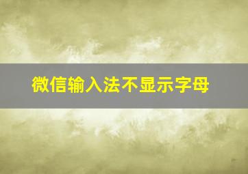 微信输入法不显示字母