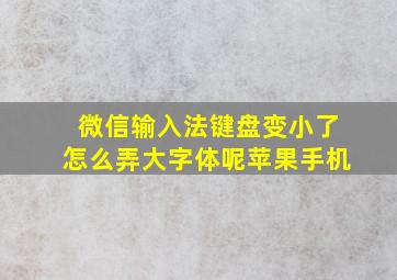 微信输入法键盘变小了怎么弄大字体呢苹果手机