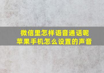 微信里怎样语音通话呢苹果手机怎么设置的声音