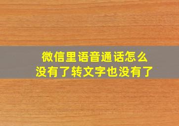 微信里语音通话怎么没有了转文字也没有了