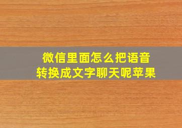 微信里面怎么把语音转换成文字聊天呢苹果