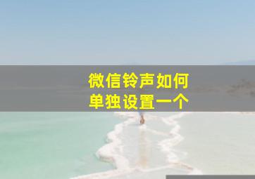 微信铃声如何单独设置一个