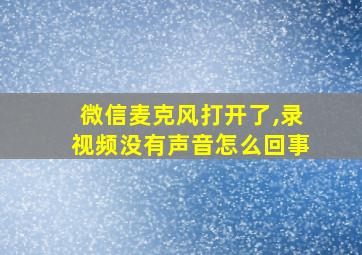 微信麦克风打开了,录视频没有声音怎么回事